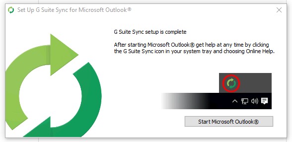 outlook close to tray
